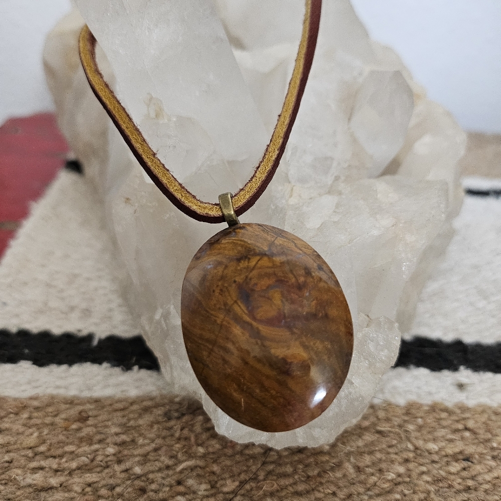 Natural handcut & polished Nevada Stone necklace
